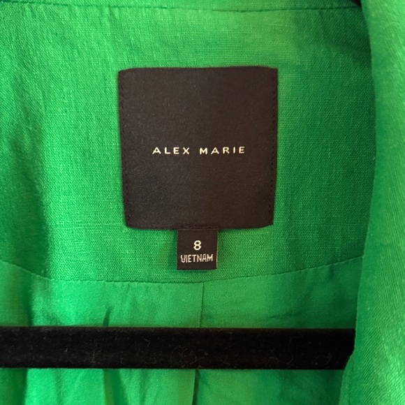 Alex Marie Romi Stretch Linen Blend Long Sleeve Coordinating Button Front Blazer - Picture 6 of 12